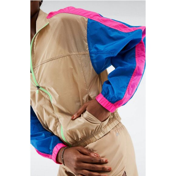 Fabletics Payton Woven Cedar Multi Jacket Lightweight Color-Blocked Zip Jacket M - Picture 10 of 10